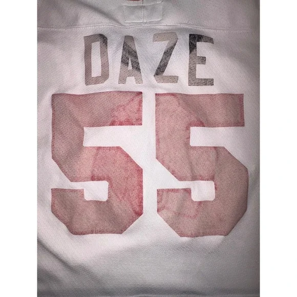 Vintage Starter Chicago Blackhawks Hockey Jersey Mens Size S/M DAZE 55 White Red